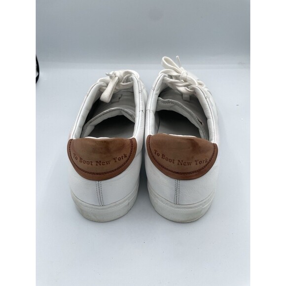To Boot New York Men's White Leather Lace Up Sneakers Size 11 Adam Derrick Italy - Picture 2 of 6